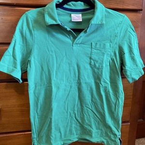 Green jersey knit polo for boys